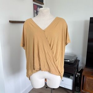 Double Zero Tan V-Neck Blouse